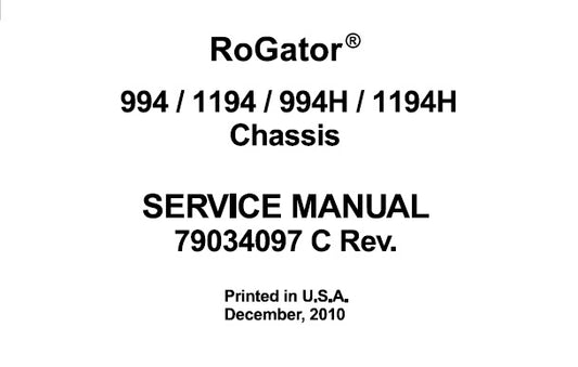 AGCO AG-CHEM 994 , 1194 , 994H , 1194H ROGATOR CHASSIS SERVICE REPAIR MANUAL PDF DOWNLOAD