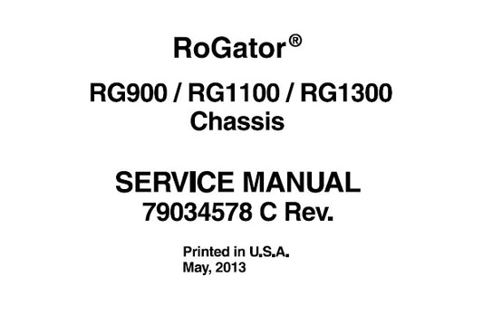 AGCO AG-CHEM RG900, RG1100, RG1300 ROGATOR CHASSIS SERVICE REPAIR MANUAL PDF DOWNLOAD