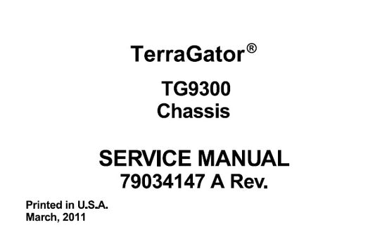 AGCO AG-CHEM TG9300 APPLICATOR CHASSIS (TERRAGATOR) SERVICE REPAIR MANUAL PDF DOWNLOAD