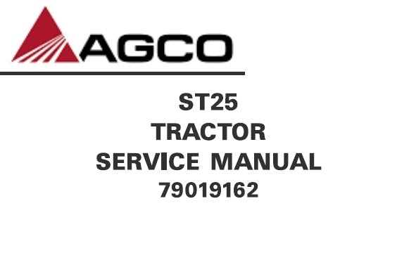 AGCO ST25 PRIOR TO “L” S,N COMPACT TRACTOR SERVICE REPAIR MANUAL PDF DOWNLOAD