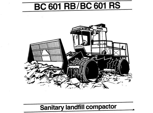 BOMAG BC601 RB, BC601 RS SANITARY LANDFILL COMPACTOR SERVICE REPAIR MANUAL PDF DOWNLOAD