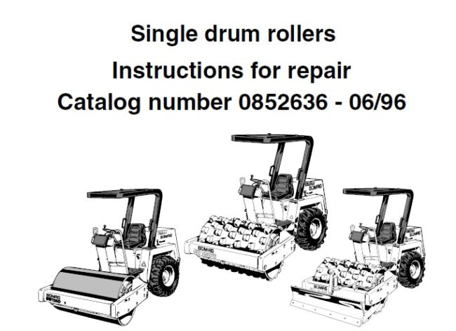 BOMAG BW124D, BW124PD, BW124PDB SINGLE DRUM ROLLERS SERVICE REPAIR MANUAL PDF DOWNLOAD