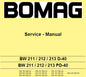 BOMAG BW 211, 212, 213 D-40 PD-40 SINGLE DRUM ROLLER SERVICE REPAIR MANUAL PDF DOWNLOAD