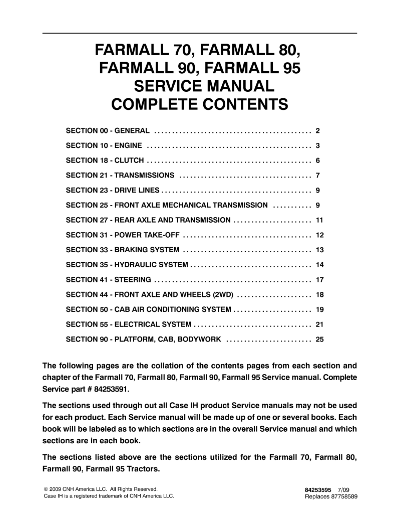 Case IH Farmall 70, Farmall 80, Farmall 90, Farmall 95 Tractor Service Repair Manual PDF