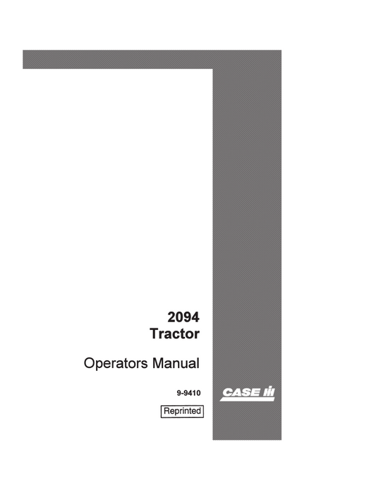 Case IH 2094 Tractor Operator’s Manual 9-9410 PDF