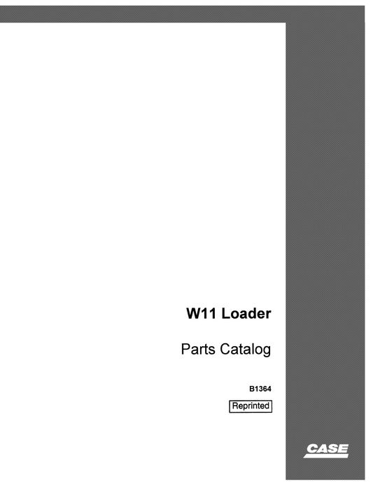 Case W11 Articulated Loader Parts Manual PDF