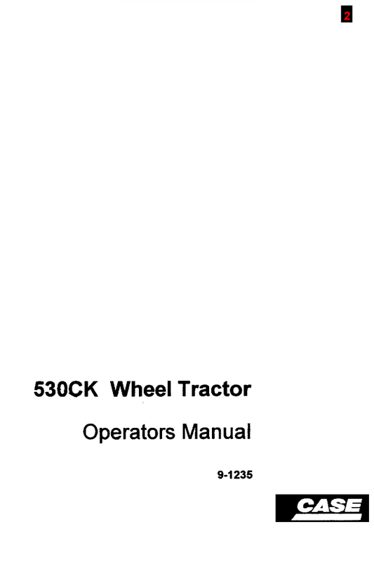 Case 530CK Tractor Service Operator & Parts Manual PDF