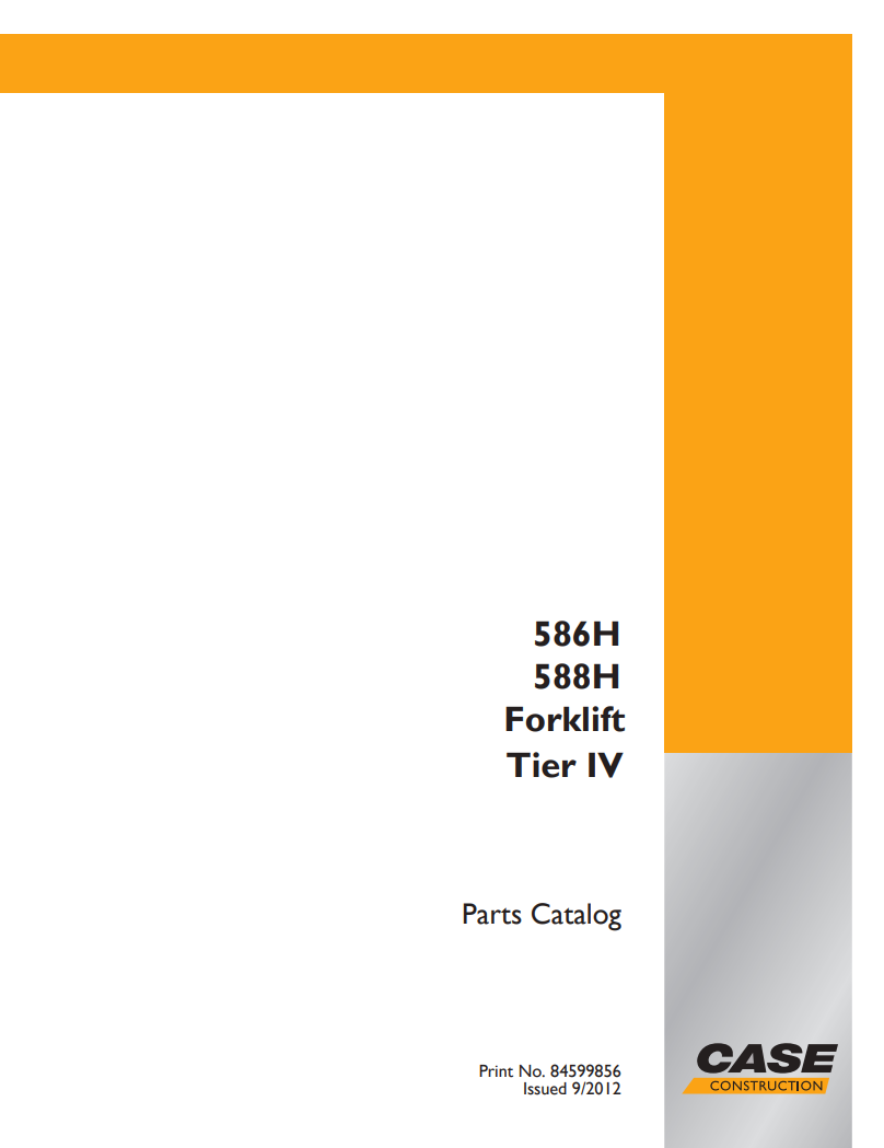 Case 586H, 588H Forklift Tier IV Parts Manual 84599856 PDF