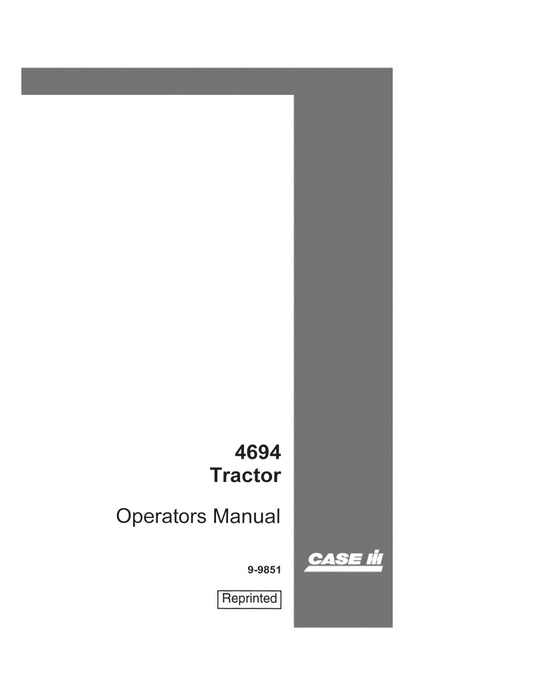 Case IH 4694 Tractor Operator’s Manual 9-9851 PDF