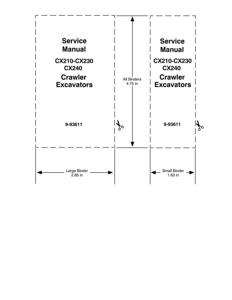 Case CX210, CX230, CX240 Crawler Excavator Service Repair Manual 9-93611 PDF