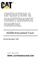 AD200 Caterpillar Articulated Truck Operation & Maintenance Manual Serial Number 1D0
