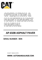 AP-650B Caterpillar Asphalt Paver Operation & Maintenance Manual Serial Number - 9DN PDF Download