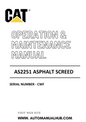 AS2251 Caterpillar Asphalt Screed Operation & Maintenance Manual Serial Number - CWF PDF Download