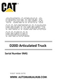 D20D Caterpillar Articulated Truck Operation & Maintenance Manual Serial Number 9MG PDF Download