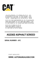 AS2302 Caterpillar Asphalt Screed Operation & Maintenance Manual Serial Number - AYC PDF Download