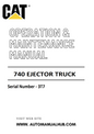 740 Caterpillar Ejector Truck Operation & Maintenance Manual Serial Number - 3T7 PDF Download