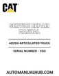 Cat Caterpillar AD200 Articulated Truck Service Repair Manual
