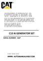 C15 I6 Caterpillar Generator Set Operation & Maintenance Manual Serial Number - NAP PDF Download