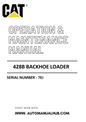 428B Caterpillar Backhoe Loader Operation & Maintenance Manual Serial Number - 7EJ PDF Download