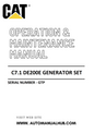 C7.1 DE200E Caterpillar Generator Set Operation & Maintenance Manual Serial Number - GTP PDF Download