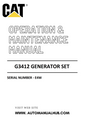 G3412 Caterpillar Generator Set Operation & Maintenance Manual Serial Number - E4W PDF Download