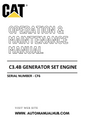 C3.4B Caterpillar Generator Engine Set Operation & Maintenance Manual Serial Number - CF6 PDF Download