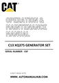 C13 XQ375 Caterpillar Generator Set Operation & Maintenance Manual Serial Number - X3F PDF Download