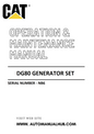 DG80 Caterpillar Generator Set Operation & Maintenance Manual Serial Number - NB6 PDF Download