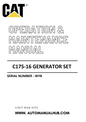 C175-16 Caterpillar Generator Set Operation & Maintenance Manual Serial Number - WYB PDF Download