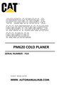 PM620 Caterpillar Cold Planer Operation & Maintenance Manual Serial Number - FG4 PDF Download