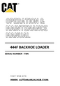444F Caterpillar Backhoe Loader Operation & Maintenance Manual Serial Number - FBN PDF Download