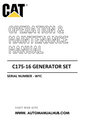 C175-16 Caterpillar Generator Set Operation & Maintenance Manual Serial Number - WYC PDF Download