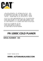 PR-1000C Caterpillar Cold Planer Operation & Maintenance Manual Serial Number - 5XC PDF Download