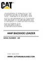 444F Caterpillar Backhoe Loader Operation & Maintenance Manual Serial Number - JXR PDF Download