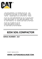 825K Caterpillar Soil Compactor Operation & Maintenance Manual Serial Number - 2L9 PDF Download