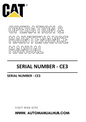 C13 Caterpillar Generator Set Operation & Maintenance Manual Serial Number - CE3 PDF Download