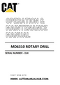MD6310 Caterpillar Rotary Drill Operation & Maintenance Manual Serial Number - DLK PDF Download