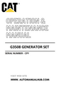 G3508 Caterpillar Generator Set Operation & Maintenance Manual Serial Number - CPY PDF Download
