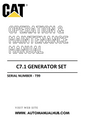 C7.1 Caterpillar Generator Set Operation & Maintenance Manual Serial Number - T99 PDF Download