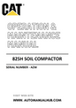 825H Caterpillar Soil Compactor Operation & Maintenance Manual Serial Number - AZW PDF Download