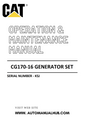 CG170-16 Caterpillar Generator Set Operation & Maintenance Manual Serial Number - KSJ PDF Download