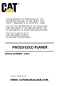 PM310 Caterpillar Cold Planer Operation & Maintenance Manual Serial Number - KWA PDF Download