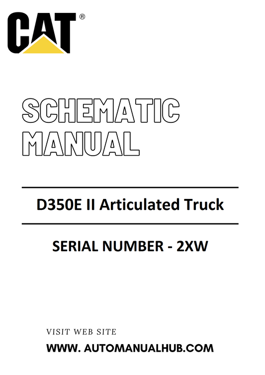 Cat Caterpillar D350E II Articulated Truck Schematic Diagram Manual