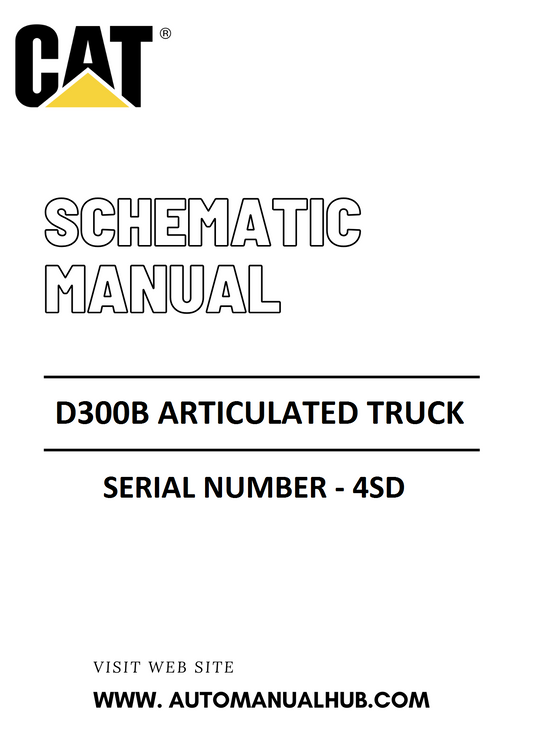 Cat Caterpillar D300B Articulated Truck Schematic Diagram Manual 