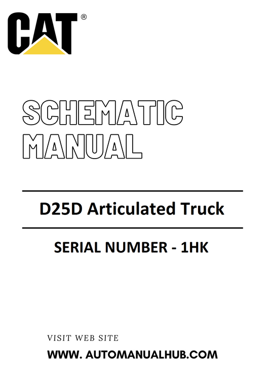 Cat Caterpillar D25D Articulated Truck Schematic Diagram Manual