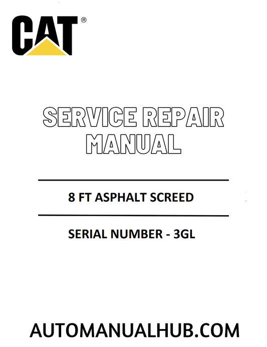 Cat Caterpillar 8 FT Asphalt Screed Service Repair Manual 
