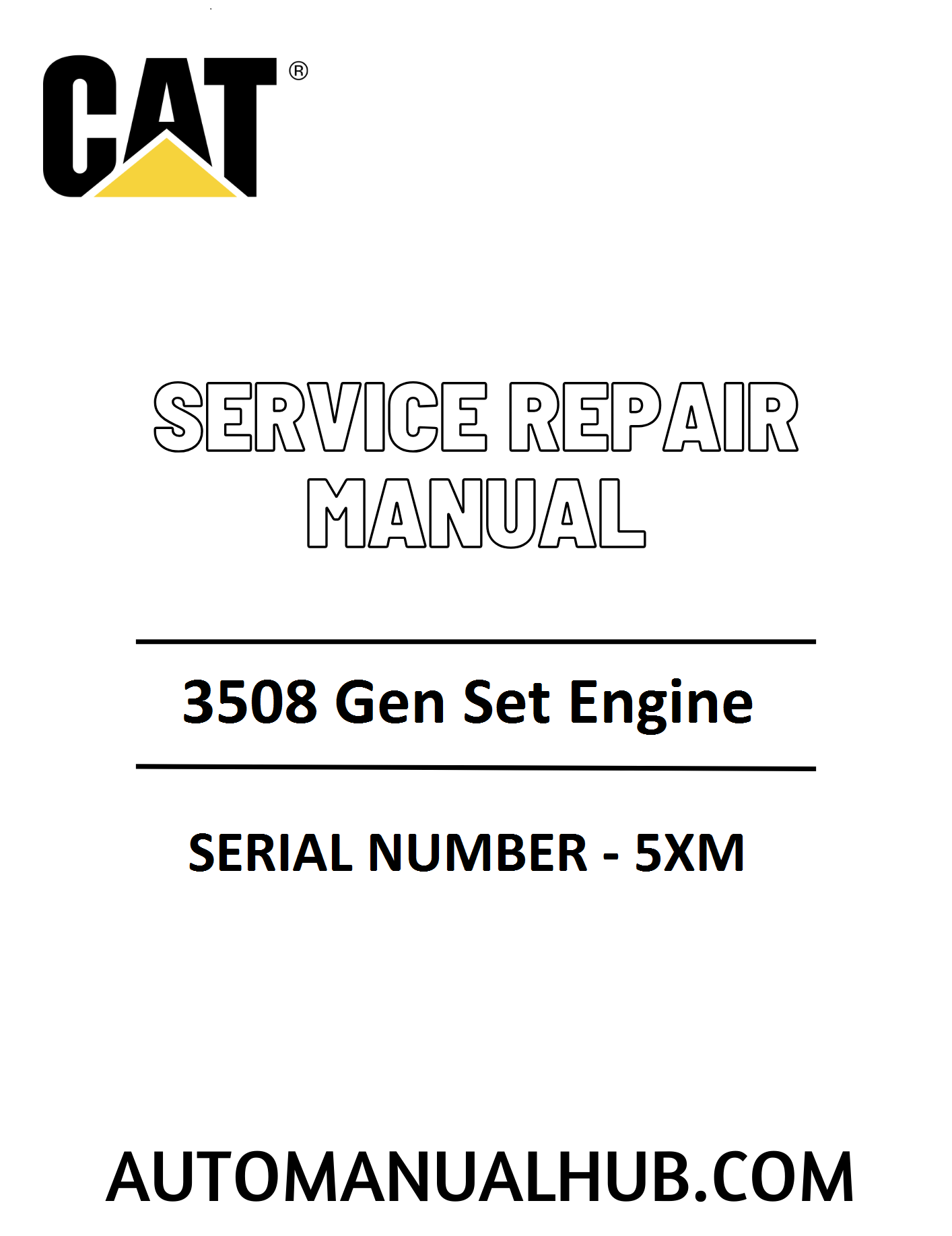 Cat Caterpillar 3508 Gen Set Engine Service Repair Manual 