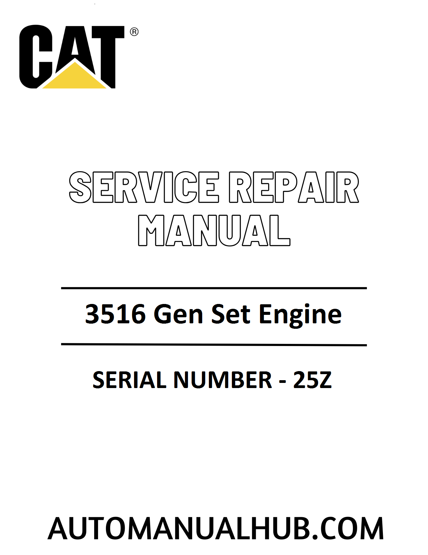 Cat Caterpillar 3516 Gen Set Engine Service Repair Manual 