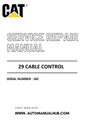 Cat Caterpillar 29 Cable Control Service And Repair Manual Serial Number - 56C PDF Download