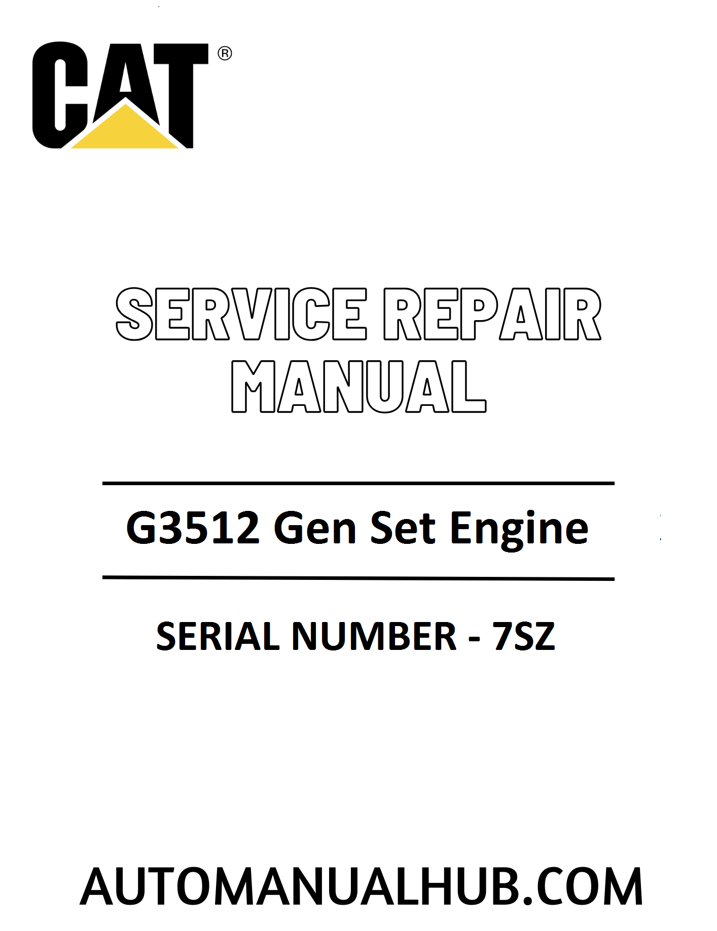 Cat Caterpillar G3512 Gen Set Engine Service Repair Manual 